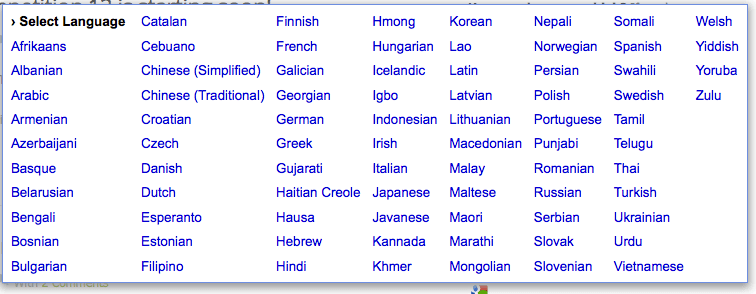 All the languages you can view football tips in