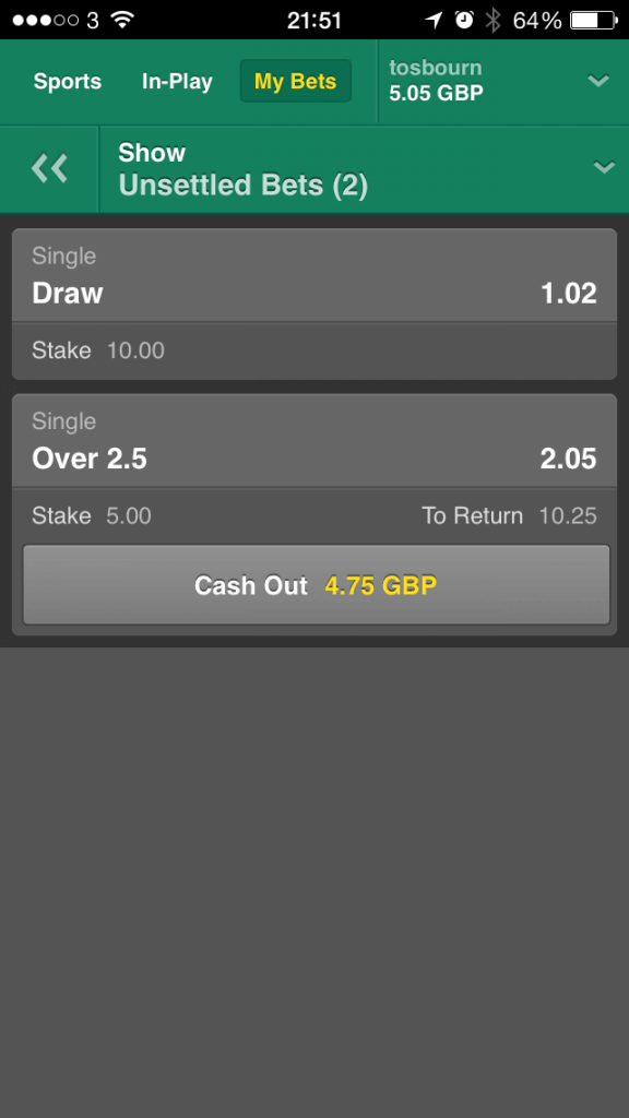View Bet 365 Bets iPhone