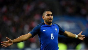 France's forward Dimitri Payet celebrates scoring the 3-2 during the international friendly football match between France and Russia at the Stade de France in Saint-Denis, north of Paris, on March 29, 2016. AFP PHOTO / FRANCK FIFE / AFP / FRANCK FIFE (Photo credit should read FRANCK FIFE/AFP/Getty Images)